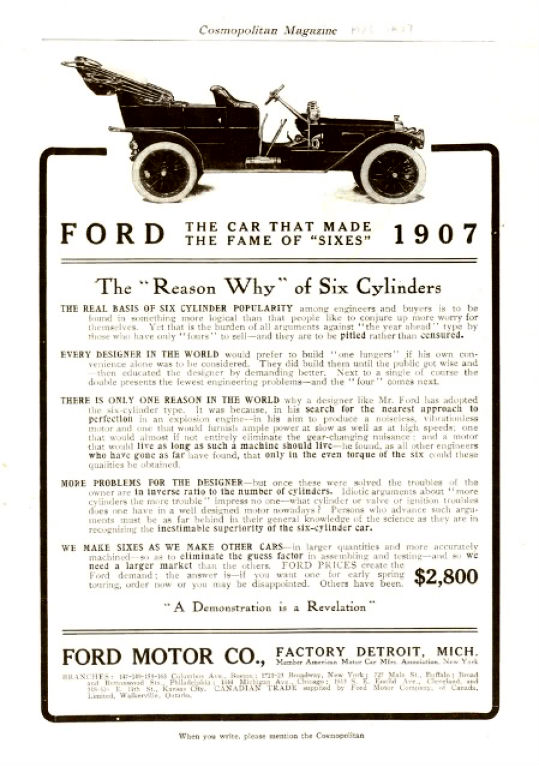 1907 Ford Auto Advertising